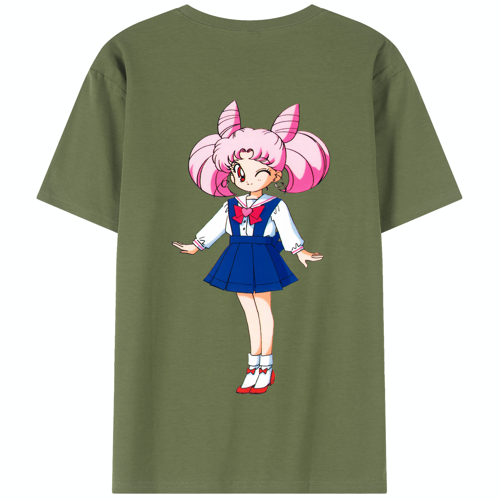 （画像用） 美少女戦士セーラームーン ちびうさ Sailor Moon Chibiusa Tsukino Usagi Small Lady Serenity 綿100％半袖Tシャツ（背面プリント）